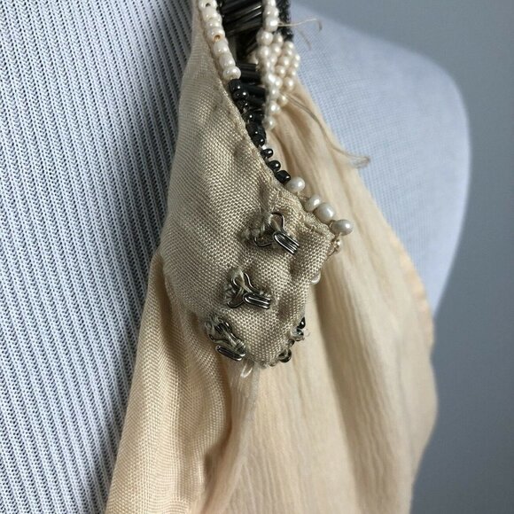 Guido Lombardi Beaded Sleeveless Blouse Size Medium Flowy NWT - Picture 7 of 12